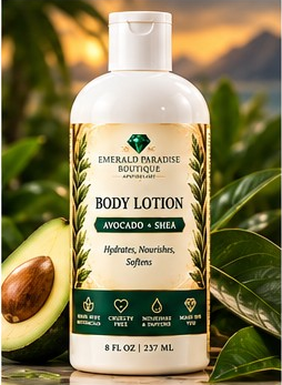 Emerald Paradise Boutique Avocado and Shea Body Lotion 8 oz