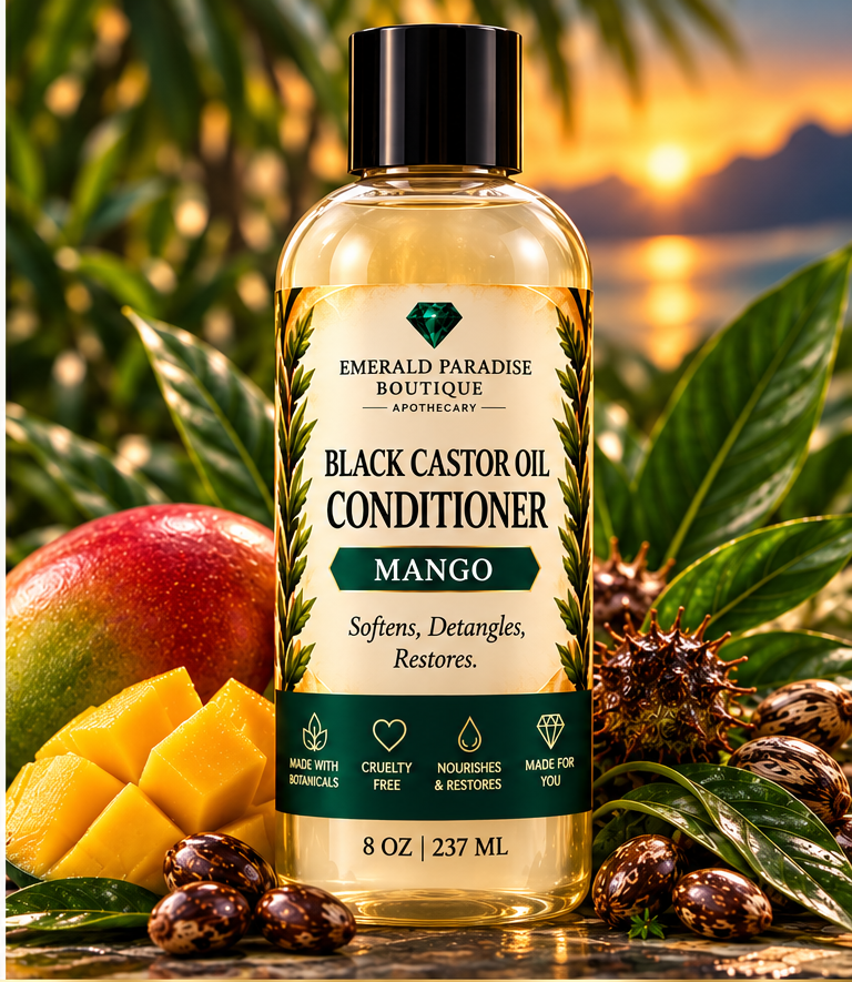 Emerald Paradise Boutique Black Castor Oil Conditioner Mango 8 oz